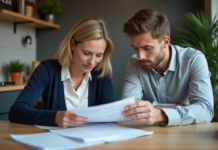 Annexes obligatoires au bail : quelles sont-elles ? Femme et jeune homme examinant un contrat de location