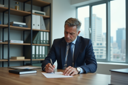 Homme d affaires en costume dans un bureau professionnel