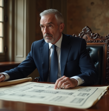 Avantages loi Malraux : investissement locatif historique et fiscalité Homme d age en costume étudie plans de rénovation