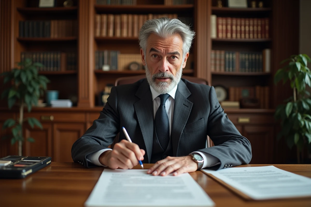 Notaire expliquant les clauses d'un contrat immobilier pour éviter les pièges lors de l'achat d'une maison
